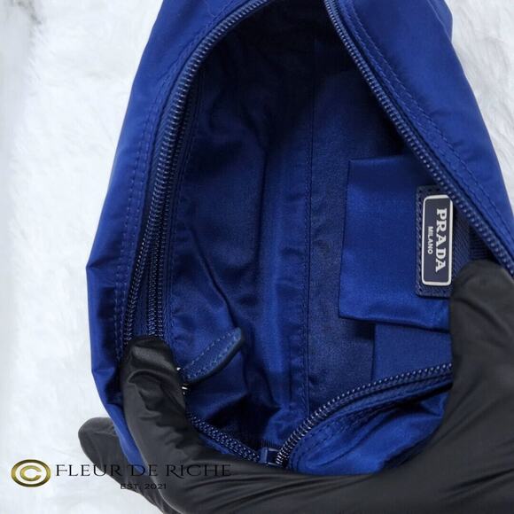 Prada Necessaire Nylon Cosmetic Case Blue Bleuette 1NA350 - Picture 8 of 13